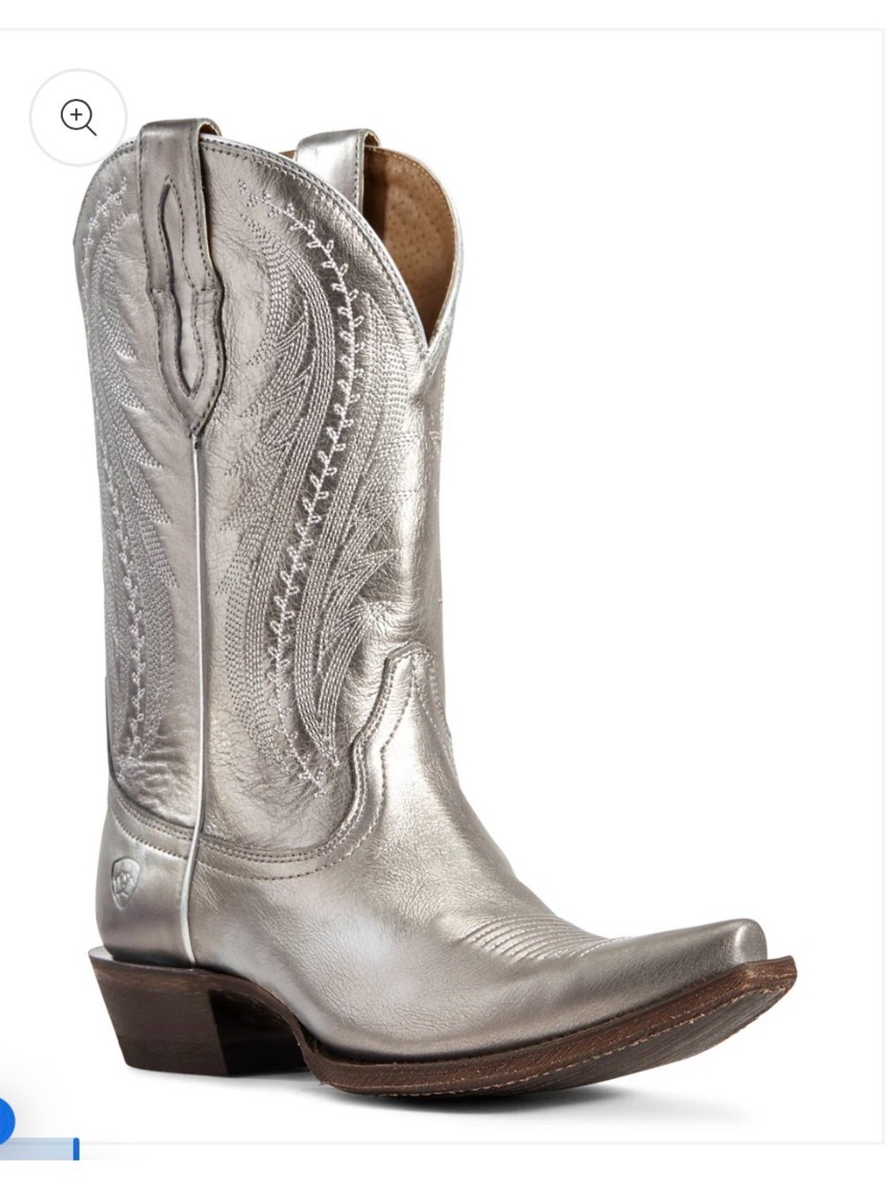 ARIAT Tailgate Collection Silver Metallic Cowboy Western Boots Women’s 8-1/2